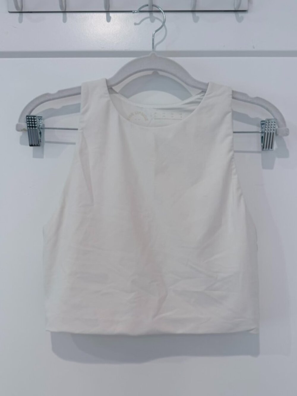The Upside White Workout Tank Top, Crop, Size S